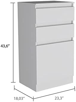 Gabinete de armazenamento de bishilina com portas, 2 gavetas Cabo branca de armário moderno para a sala de estar do escritório do corredor 43,6'H x 23,3''W x 18,3''dd