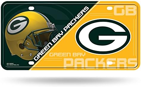 Rico Industries NFL Green Bay Packers unissex Green Bay Packers Placa de carteira Metalgreen Bay Packers Placa Metal, cor da