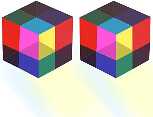 LIGHETURE 2 Pacote Cubo de cor PRISM 2 polegadas acrílico cubo de vidro de vidro de efeito especial Mudança de luz Cubo