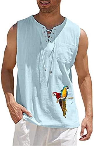 Tanque rvide tops homens homens tops de verão tanque de linho de algodão com renda com mangas de mangas up hippie tops boho praia camisetas camisetas