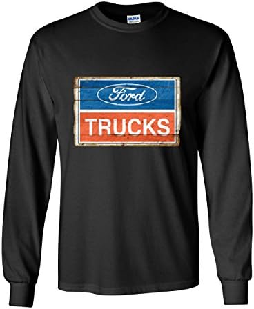 Ford Trucks Antigo sinal de manga longa Camiseta Ford licenciada Ford