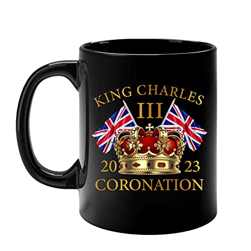 Teeify King Carlos III 2023 Caneca de coroação, lembranças da coroação do rei Carlos III, decorações da festa da coroação, lembranças da coroação, coroação do rei Charles