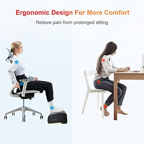 O pé com aquecimento mais confortável descanso para baixo da mesa no trabalho e mais quente, suporte para pés ergonômicos