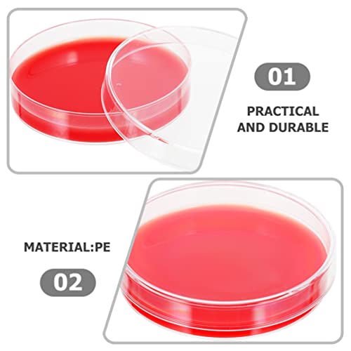 Ultchnovo 10pcs Placas de ágar de sangue Laboratório Petri Placas de ágar Blood Placas com tampa Biológica Determine equipamentos de experiência científica