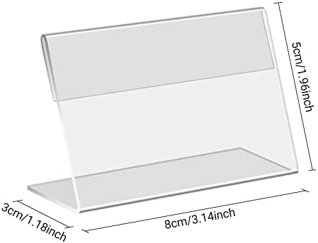 Daletu Mini Acrílico Setental, 30 PCs 3,14 x 1,96 Claro Nome da mesa de plástico transparente Cartão de nome Labil