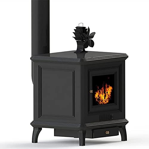 Mihtra mini lareira preta 5 lâminas de fogão a calor do ventilador de fogão a madeira queimador de madeira