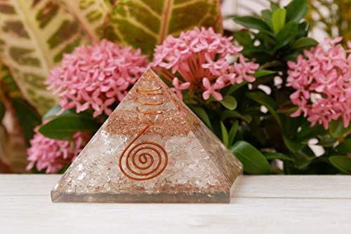 Zaicus Clear Quartz Pyramid - Cura de cristal orgona pirâmide - pedra preciosa natural - feng shui - aura limpeza - prosperidade