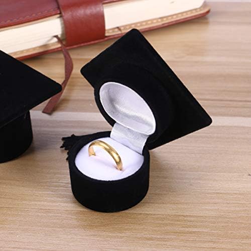 Bestoyard Bride Gifts Graduação Bap anel Caixa de anel Doctor Chapéu em forma de anel Caixa de anel Presentes de graduação
