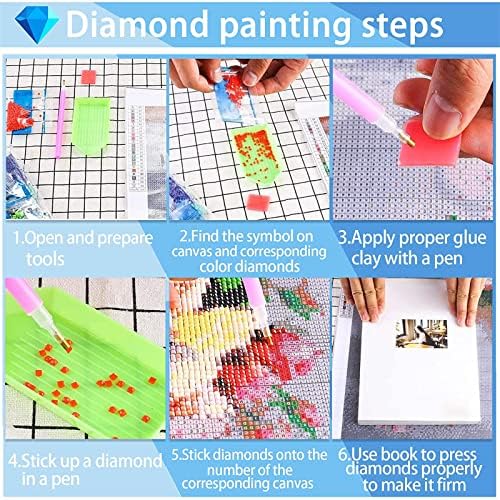 Kits de pintura de diamante 5D, arte de diamante para adultos para crianças iniciantes, broca completa redonda/quadrada DIY pintura