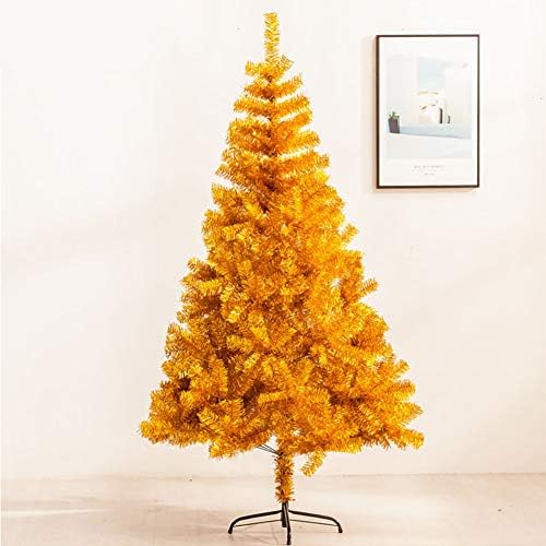 Árvore de Natal artificial de ouro e ecologicamente correto, árvore de natal articulada de metal alpino com arrasas de natal