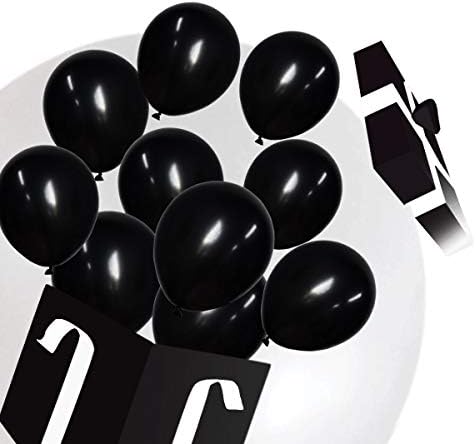 Balões de balões pretos foscos de 100 pacote de látex de látex grossos balões brilhantes balões pretos balões de hélio preto