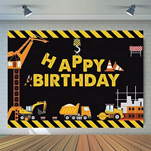 Wolada 6x4ft Construction Backdrop para fotografia Construção Birthday Birthday Construction Birthday Birthday Party