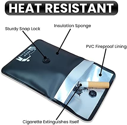 Cinzelos jeurísticos para cigarros bolsa de cinzas de bolso - pacote de 4 premium à prova de incêndio PVC à prova de cheiro portátil