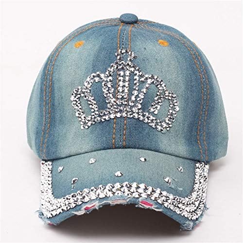 Andongnywell feminino Casual Casual Caps de beisebol ao ar livre Moda Wash Jeans Hot Diamond Hat Chap