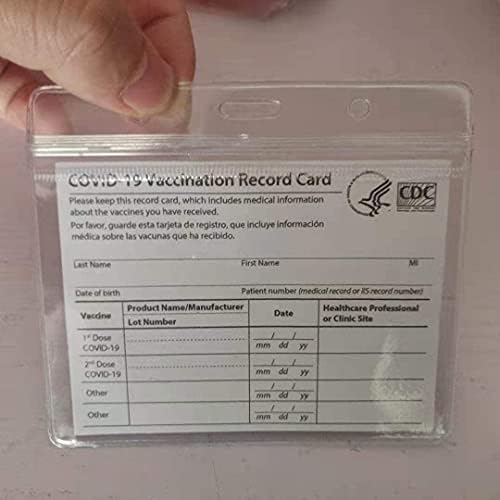 Card Card Card Protetor DHTS 4 x 3 polegadas Registrar cartões de vacina portador de vinil de vinil com manga de plástico com tipo de água impermeável