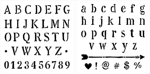 Estomncos de letras desenhadas à mão por Studior12 | Estêncil de alfabeto completo reutilizável | DIY diário e scrapbooking