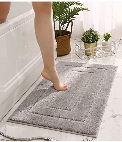 Wayxing não deslize tapetes de banho para tapetes de banheiro extra macio, absorvente, microfibra desgrenhada, lavável por máquina, perfeita para tapete de porta