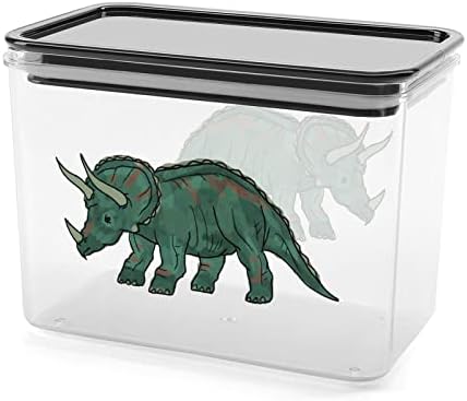 Recipientes de armazenamento de dinossauros Caixa plástica transparente com tampas de lixeiras reutilizáveis ​​para lanches