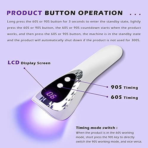 Lâmpada de unha UV LED de mão: Mini-gel upgrast unhas flash unhas de cura de cura de cura leve recarregável resina de unhas