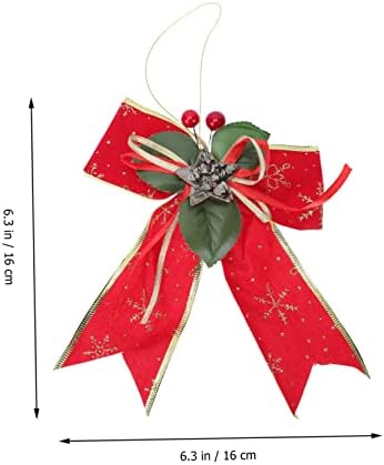 Aboofan Christmas Decor 12 PCs Layout de Natal Feriado Berries envolvendo ornamentos artesanais Estrela Bowknots Festival Vermelho