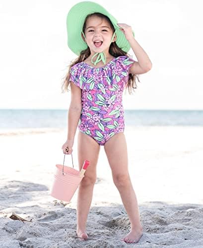RuffleButts® Baby/Toddler Girls Ruffle Strap One Piece Swimsuit W/UPF 50+ Proteção solar