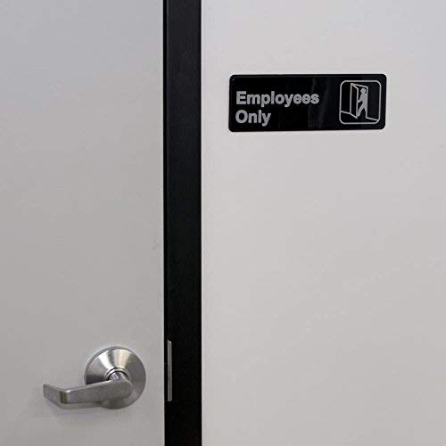 Os funcionários assinam apenas por porta - preto e branco, apenas funcionários de 9 x 3 polegadas placas de porta, sinais