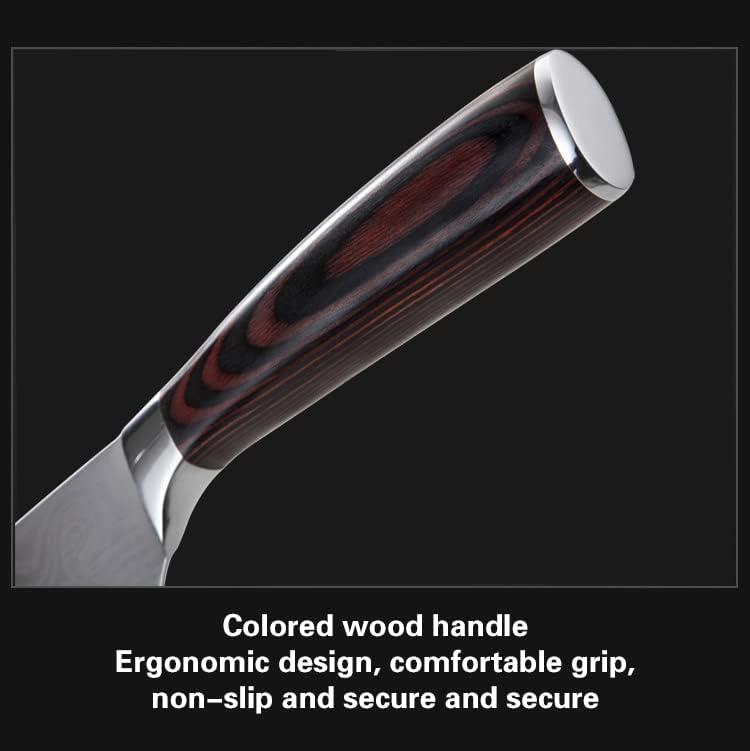 Qixenio chef faca, faca de cozinha profissional de 8 polegadas, faca de cozinha afiada em aço inoxidável de alto carbono com