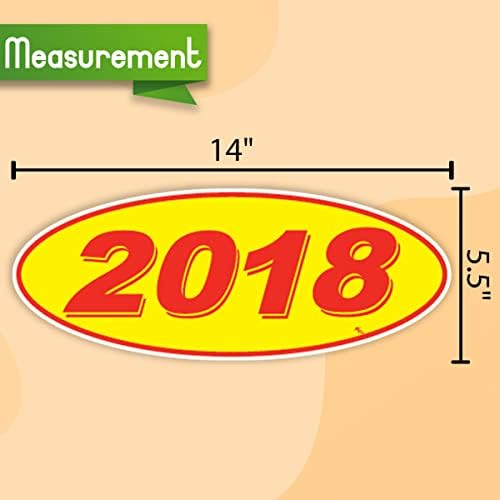 Versa Tags 2017 e 2018 Modelo Oval Ano de Ano de Carros Vancidores de Janelas de carro orgulhosamente fabricadas nos EUA VERSA OVAL MODELO OVEM Windshield Ano é amarelo e vermelho de cor vêm doze por ano