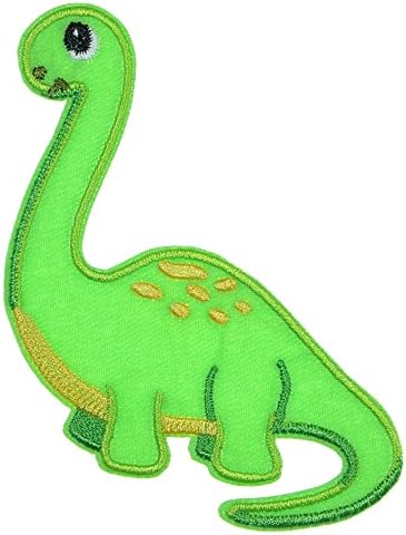 JPT - Dinossauro Jurássico Verde para Crianças Crianças Fono Bordado de Cartoon Bordado Em apliques Appliques Apliques Apliques