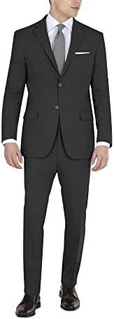Calça de terno masculino DKNY, sólido preto, 40w x 32l