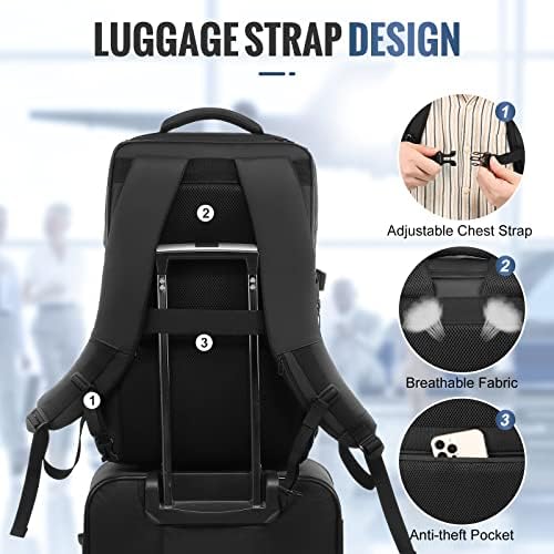 Backpack de Business LoveVook para homens, impermeável com mochila tecnológica USB para trabalho, laptop de viagem Fits de mochila