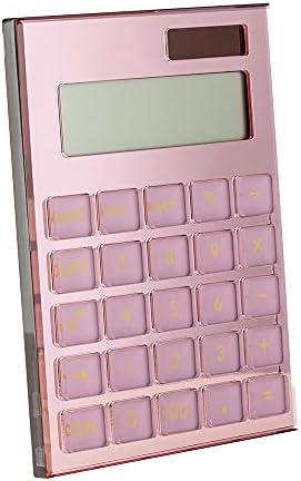 Calculadoras de E&O acessórios de mesa de ouro rosa, energia solar 12 dígitos Display LCD para mesa de escritório