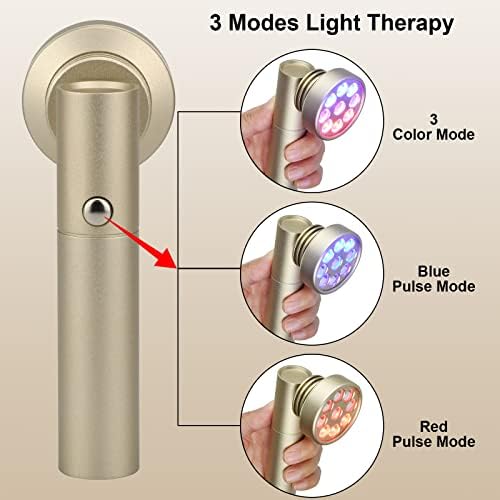 Cuidados com terapia com luz de face Cuidados de beleza, terapia com luz vermelha para o corpo do rosto, 9 LEDs 460nm Luz azul,