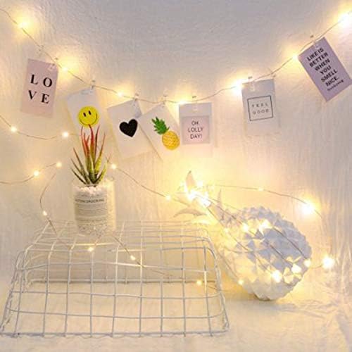 50 LEDS Photo Clipes String Fairy Lights Decoração de bateria para a sala de estar quarto interno de Natal Casamento