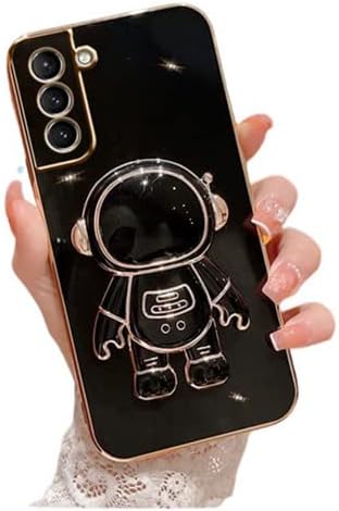 Para Samsung Galaxy A04S/A13 5G CASA 6D Astronauta fofo Design de Kickstand Hidden, Luxury Glitter Glitter Soft TPU