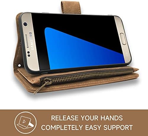 Compatível com a capa da carteira de borda Samsung Galaxy S7 e premium capa de telefone para celular de cartões de crédito