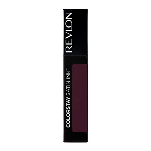 Lipstick líquido por Revlon, maquiagem de rosto, tinta de cetim em colorido, cores de lábios ricos em roupas de longa,