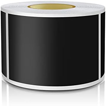 Etiqueta de retângulo preto Etiquetas 3 × 2 polegadas adesivos de vinil codificação de cores tags rolam removíveis à prova d'água 300 por caixa de dispensador