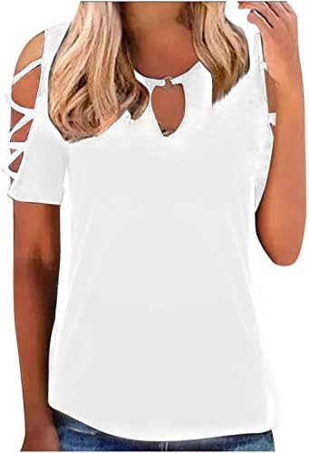 Camiseta da blusa para damas manga curta Crew pescoço de pescoço algodão gráfico engraçado Casual solto Fit Relaxed Blouse