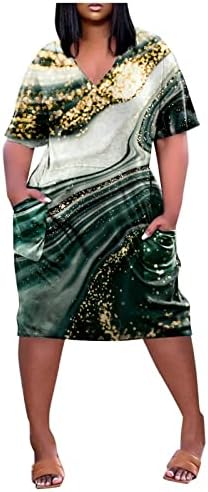 Vestido numaller mexicano para mulheres bolso de joelho solto Fit em Vido de manga curta Casual Casual Vestido para mulheres