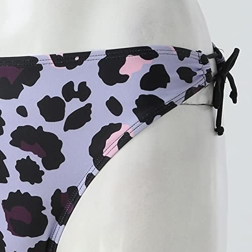 Fulijie Swim curto feminino feminino seaxy leopardo impressão de biquíni Bottoms tie lado brasileiro roupas de praia sexy de maiô