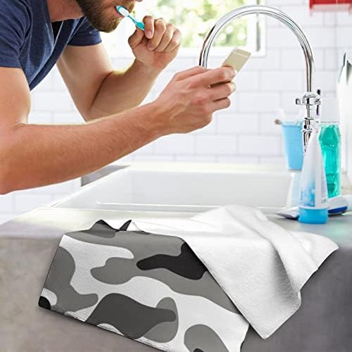 Toalhas de mão de camuflagem cinza Face e pano de lavagem do corpo Tanais macios com fofos impressos para o banheiro Hotel de cozinha