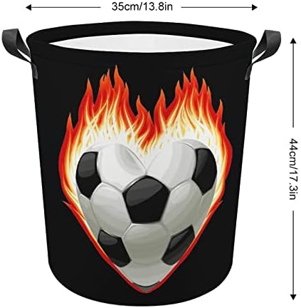 Futebol no fogo Coração de lavanderia Cesto de roupa dobra
