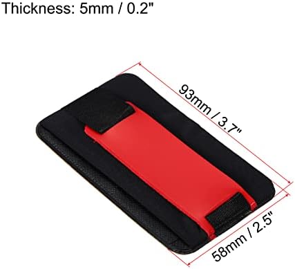 Patikil Cellphone Card Titular, PU Couro de couro de bolso adesivo de bolso de bolso traseiro Manga de bolsa para segurar o suporte do telefone do cartão de crédito, vermelho