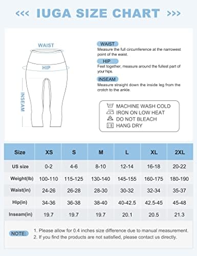 Iuga Capri Leggings para mulheres com bolsos High cintura de ioga Treino Capri Leggings com bolsos para corrida de esportes