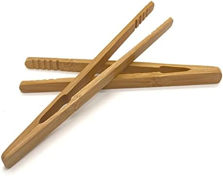12pcs pinças de bambu, 7 polegadas reutilizáveis ​​de torradas de bambu pinças para brindar picles de frutas chá