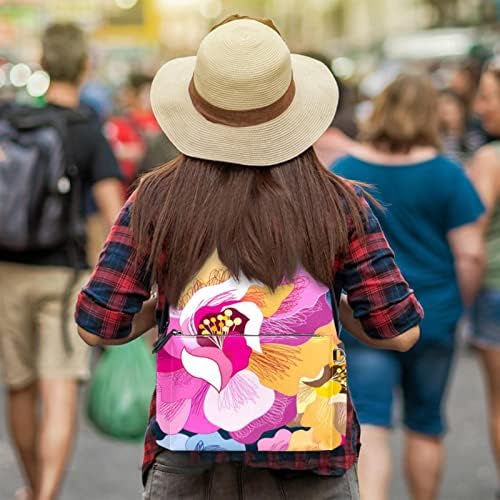 Mochila de viagem VBFOFBV para mulheres, caminhada de mochila ao ar livre esportes mochila casual Daypack, Flores de peônia de cor japonesa