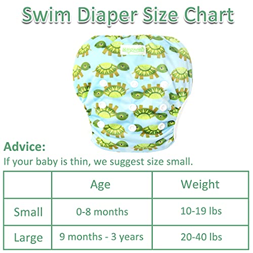 WeGreeco Baby e Criano Snap One Ajustável de Baby Swim Reutable Baby Swim Diving, Ocean, Tartarte