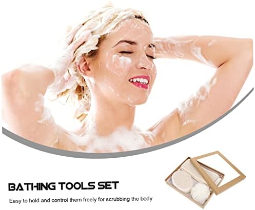 GLEAVI 4 PCS Postos de limpeza de banheiros de quatro peças para uso doméstico Acessórios de banho Conjunto de banho de banheira de esponja de esponja natural Esponjas faciais de lavagem do corpo de lavagem do corpo