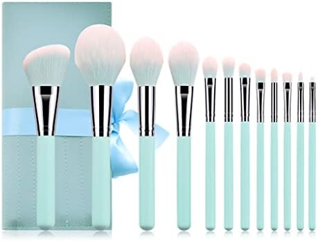 Escovas de maquiagem de 12pcs cxdtbh defina a alça azul com base em pó de mochila mistura de sobrancelha